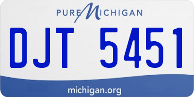 MI license plate DJT5451