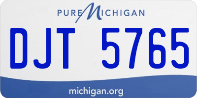 MI license plate DJT5765