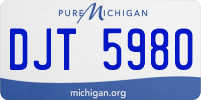 MI license plate DJT5980