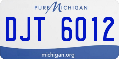 MI license plate DJT6012
