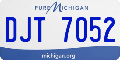 MI license plate DJT7052