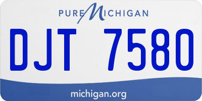 MI license plate DJT7580