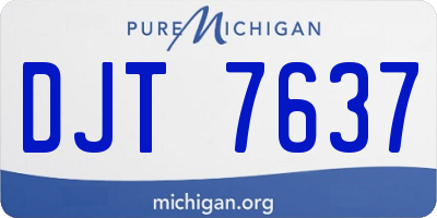 MI license plate DJT7637