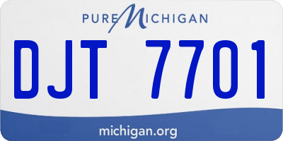 MI license plate DJT7701