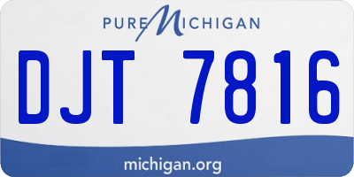 MI license plate DJT7816