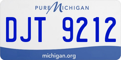 MI license plate DJT9212