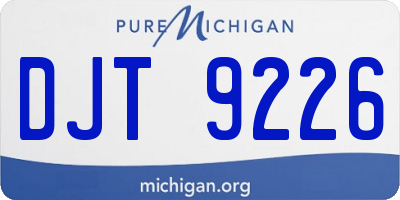 MI license plate DJT9226