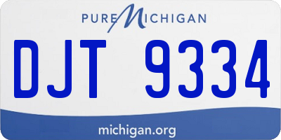 MI license plate DJT9334