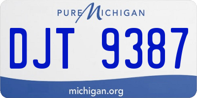 MI license plate DJT9387