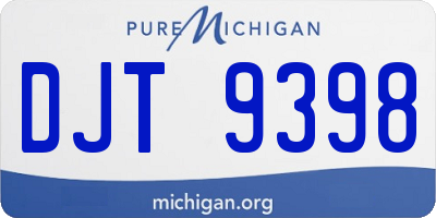MI license plate DJT9398