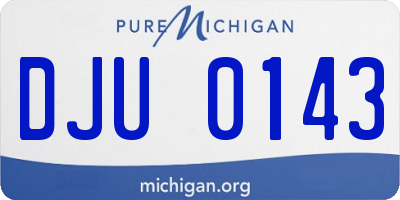 MI license plate DJU0143