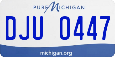 MI license plate DJU0447