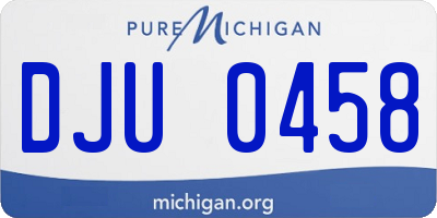 MI license plate DJU0458