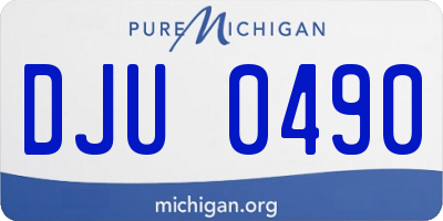 MI license plate DJU0490
