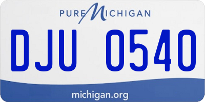MI license plate DJU0540