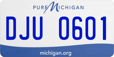MI license plate DJU0601