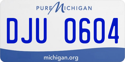 MI license plate DJU0604