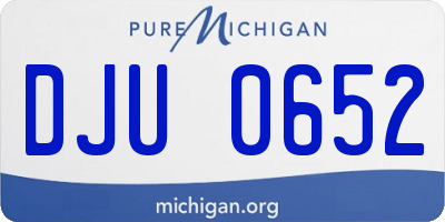 MI license plate DJU0652