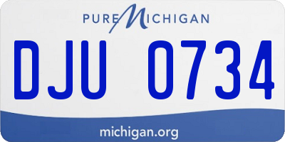 MI license plate DJU0734