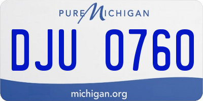 MI license plate DJU0760
