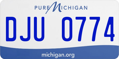 MI license plate DJU0774