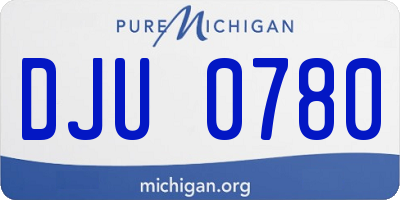 MI license plate DJU0780