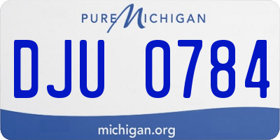 MI license plate DJU0784