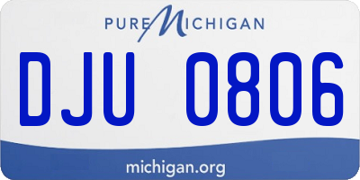 MI license plate DJU0806