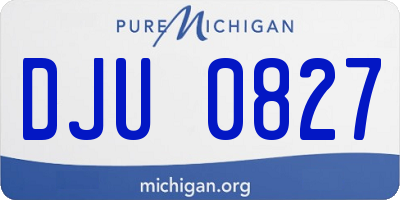 MI license plate DJU0827