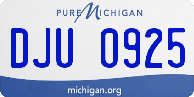 MI license plate DJU0925