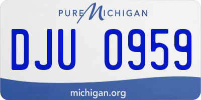 MI license plate DJU0959
