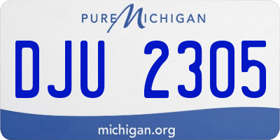MI license plate DJU2305
