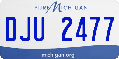 MI license plate DJU2477