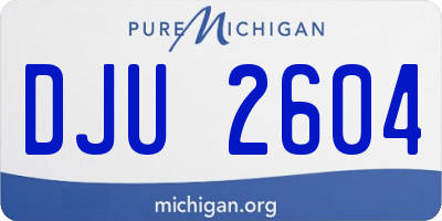 MI license plate DJU2604