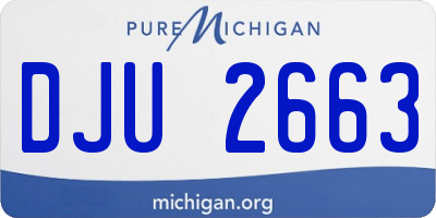 MI license plate DJU2663