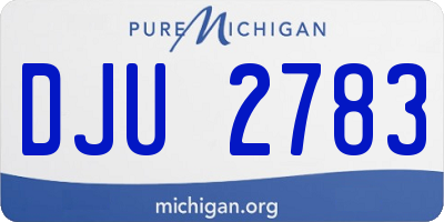 MI license plate DJU2783