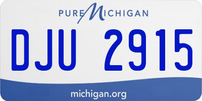 MI license plate DJU2915