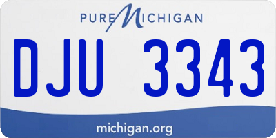 MI license plate DJU3343