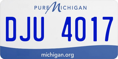 MI license plate DJU4017