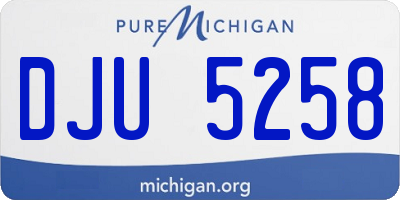 MI license plate DJU5258
