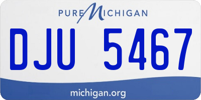 MI license plate DJU5467