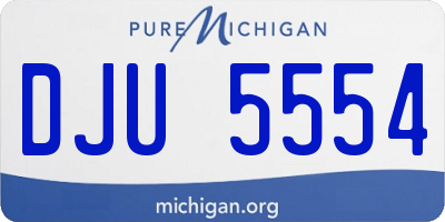 MI license plate DJU5554