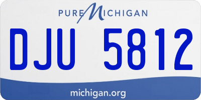 MI license plate DJU5812