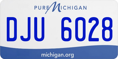 MI license plate DJU6028