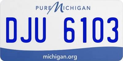 MI license plate DJU6103