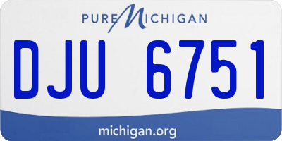 MI license plate DJU6751