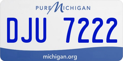 MI license plate DJU7222