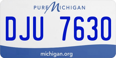 MI license plate DJU7630