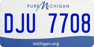 MI license plate DJU7708