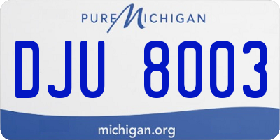 MI license plate DJU8003